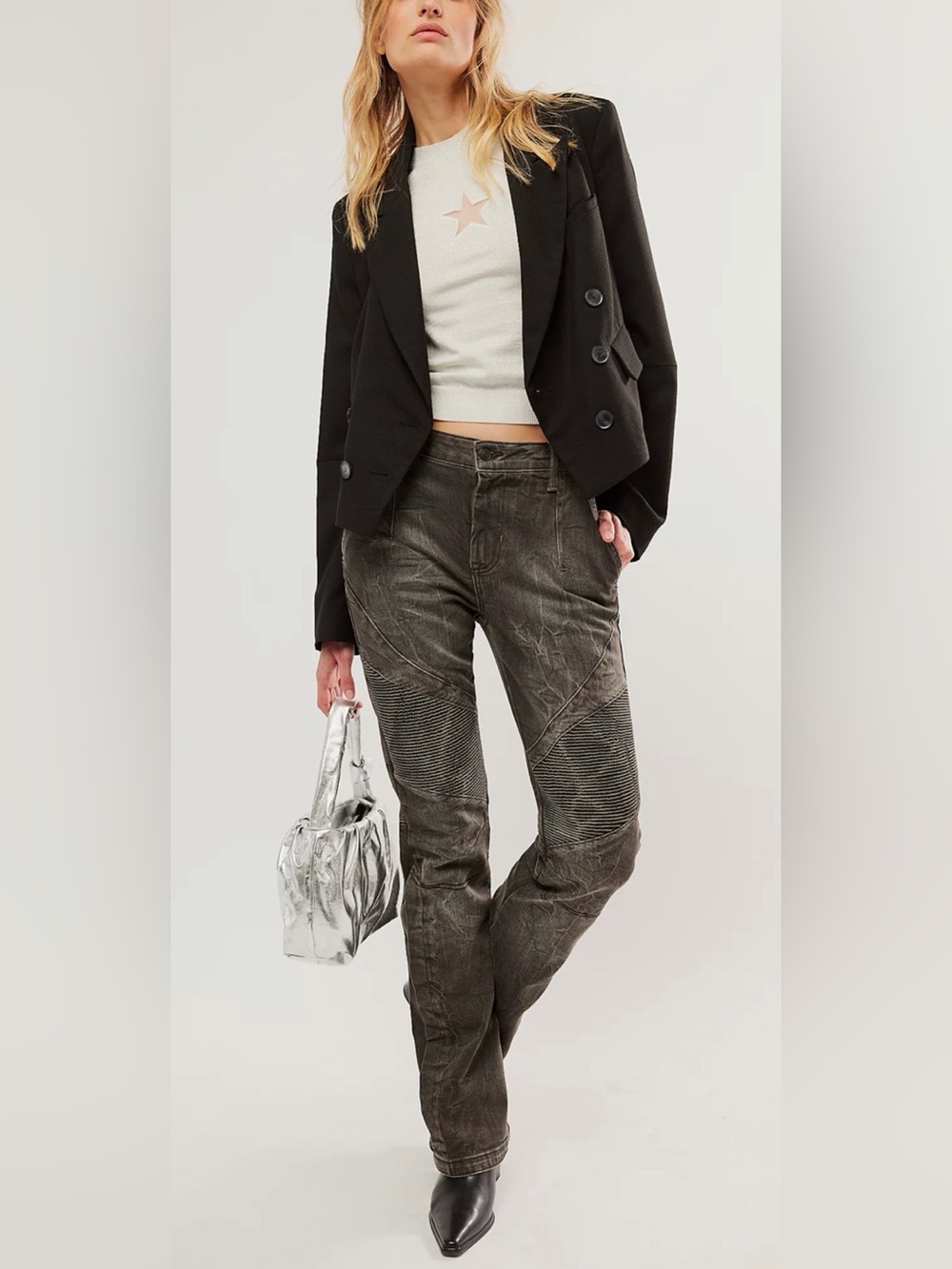 Free People Vector Moto Mid Rise Flare